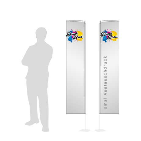 Beachflag Rechteck Austauschdruck | Small (200 cm) | beidseitig bedruckt