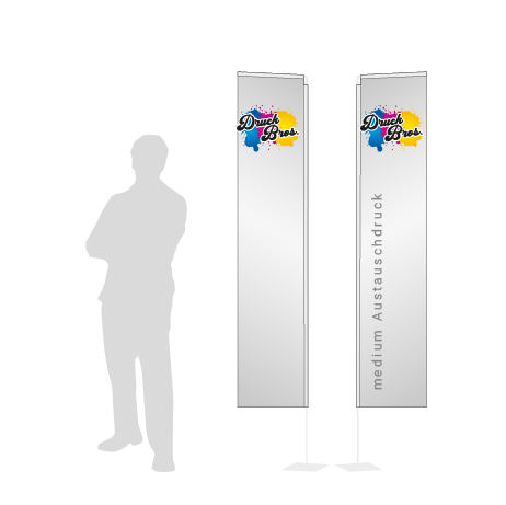 Beachflag Rechteck Austauschdruck | Medium (300 cm) | beidseitig bedruckt
